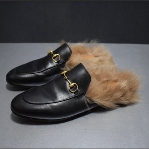 Gucci Princeton Genuine Shearing Loafer Mules
